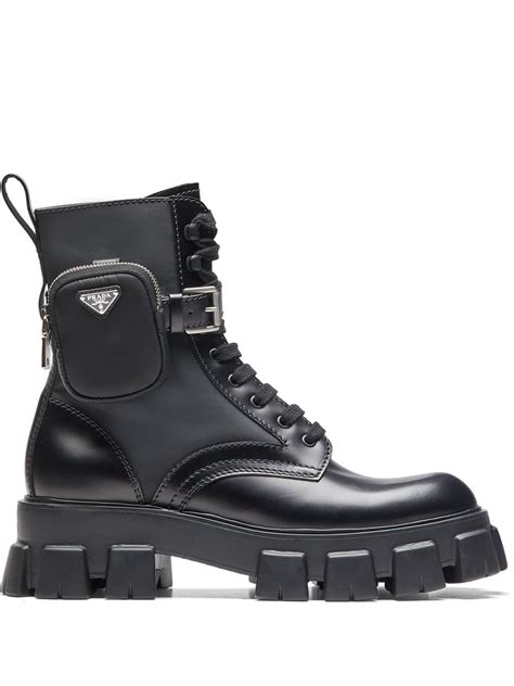 prada fall 2019 boots|Prada ankle pouch combat boots.